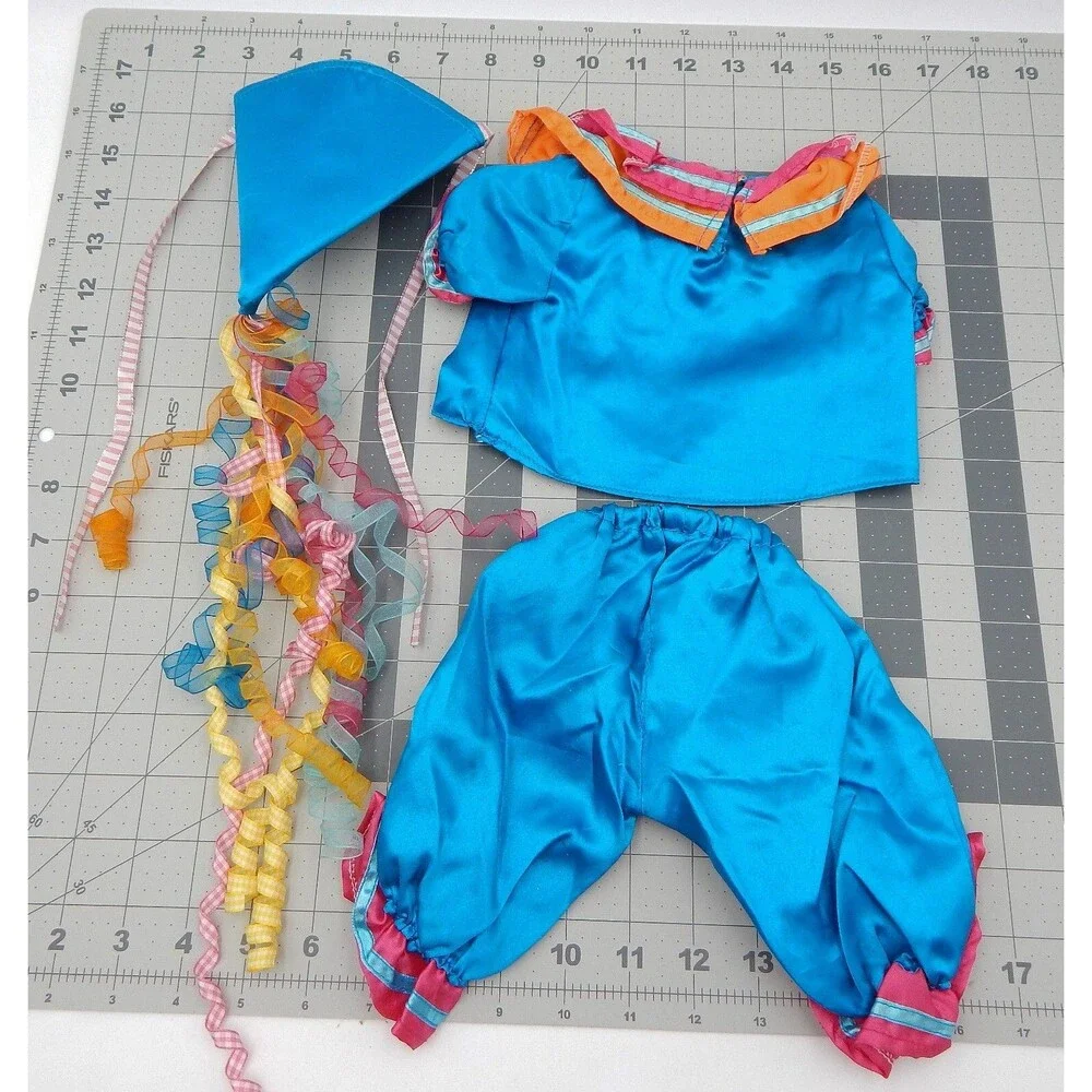 Teddy Bear Stuffers Royal Blue Clown Outfit Celebration Rainbow Streamers